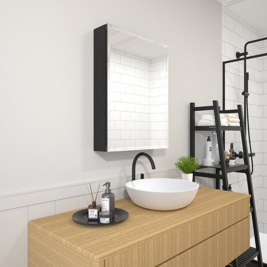 TaiMei 20 in. x 26 in. Frameless Recessed or Surface-Mount Beveled Single Mirror Bathroom Medicine Cabinet