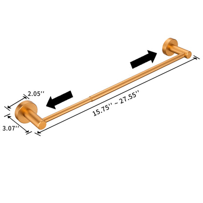 NestPro 16-27 In. Adjustable Expandable Wall Mounted Towel Bar for Bathroom Kitchen TMTB1627-GD6