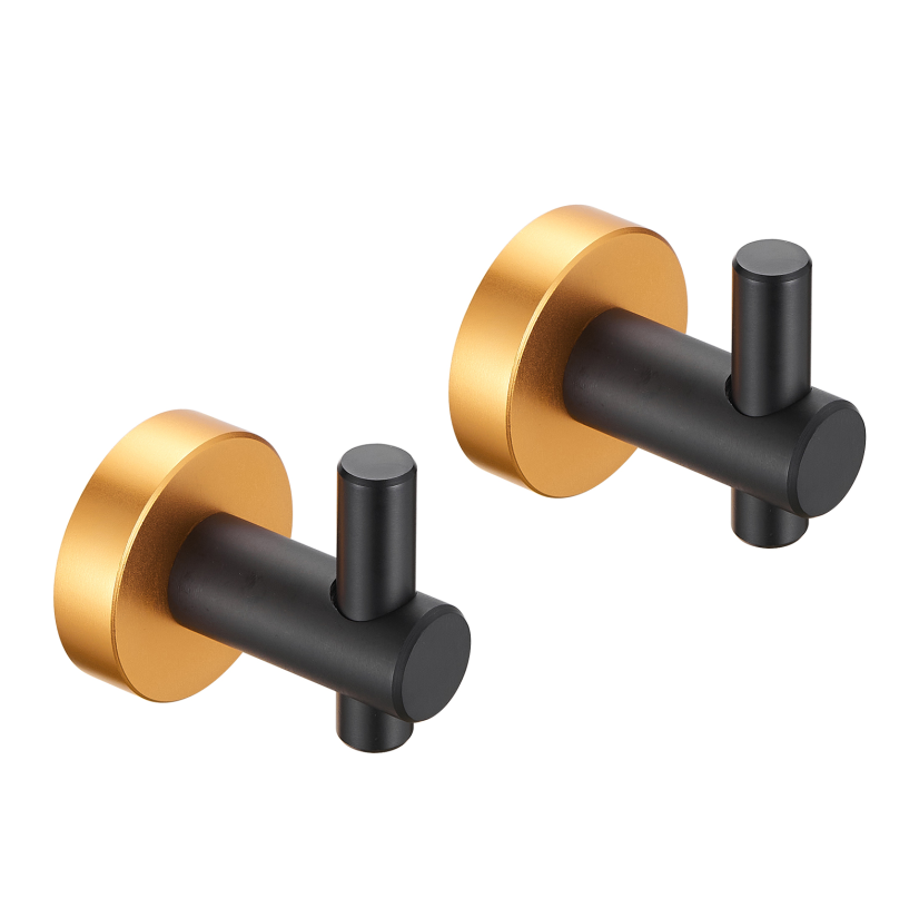 Gluon 2 Pack J-Hook Robe/Towel Hook with Screws Golden Black TMTH2-BG5_a80f4caf-c6bd-46a6-8f9e-37a2e50c5cc8