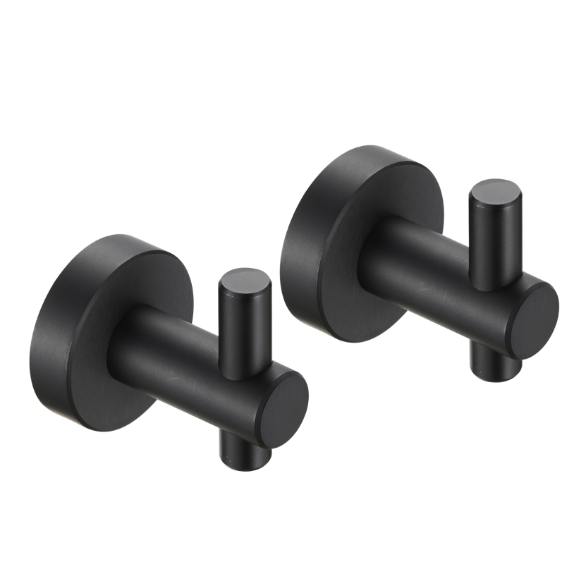 Gluon 2 Pack J-Hook Robe/Towel Hook with Screws Matte Black TMTH2-BL4_8578a960-2d09-43c6-a8f3-49a71c0b0a4f