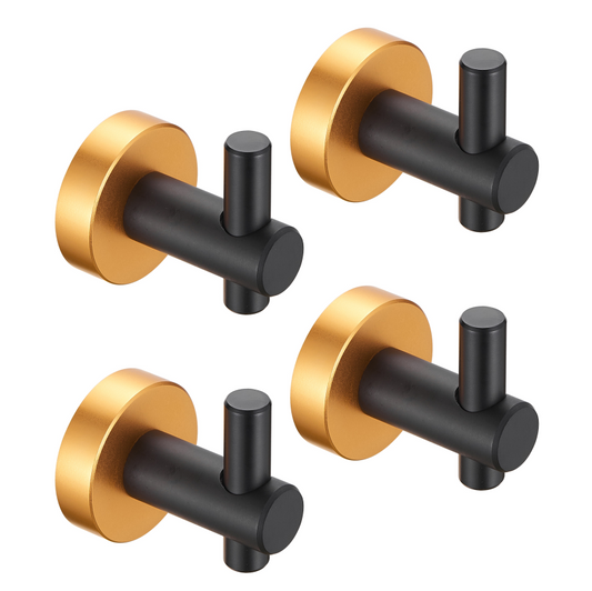 Gluon 4 Pack J-Hook Robe/Towel Hook with Screws Golden Black TMTH4-BG1_1b7a0f7e-4d76-43d9-8324-cd8b8fd03b60