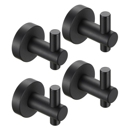 Gluon 4 Pack J-Hook Robe/Towel Hook with Screws Matte Black TMTH4-BL3_80953490-26a5-4204-b319-007fb0895570