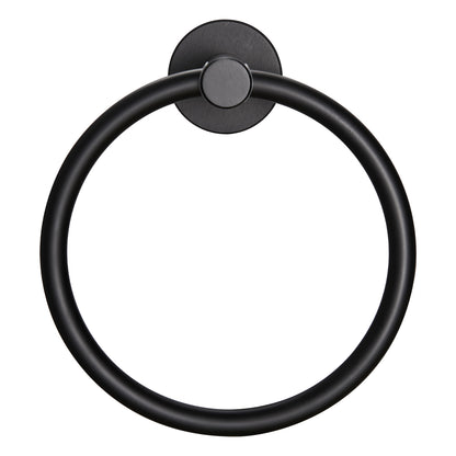 NestPro Wall Mounted Round Closed Towel Ring Bath Hardware Accessory Matte Black TMTR6-BL3