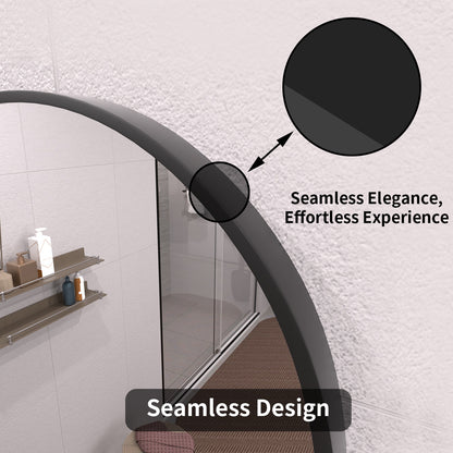 TaiMei 18 in. W x 36 in. H Vertical / Horizontal Oval Framed Wall Bathroom Mirror TV-1836-BL08