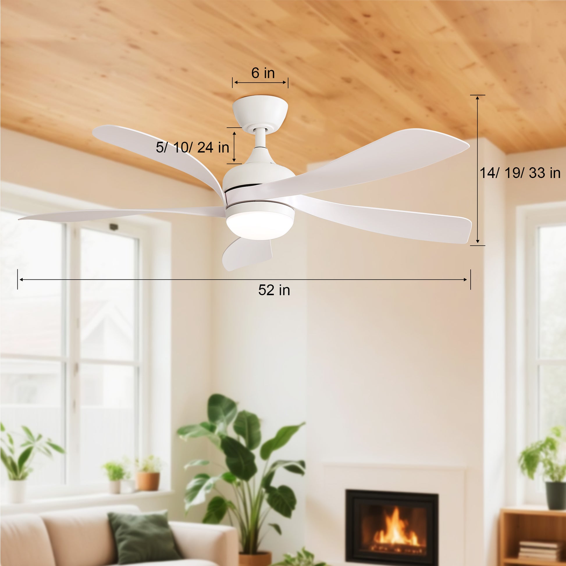 Taimei Sleek 52 in. Ceiling Fan - 5 Precision ABS Blades with Soft LED Light and Whisper-Quiet 6-Speed Remote Control WechatIMG423