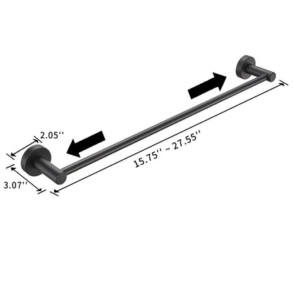 NestPro 3 -Piece Bath Hardware Set with Adjustable Towel Bar/Rack, Toilet Paper Holder, Towel Ring XYBH03-BL02