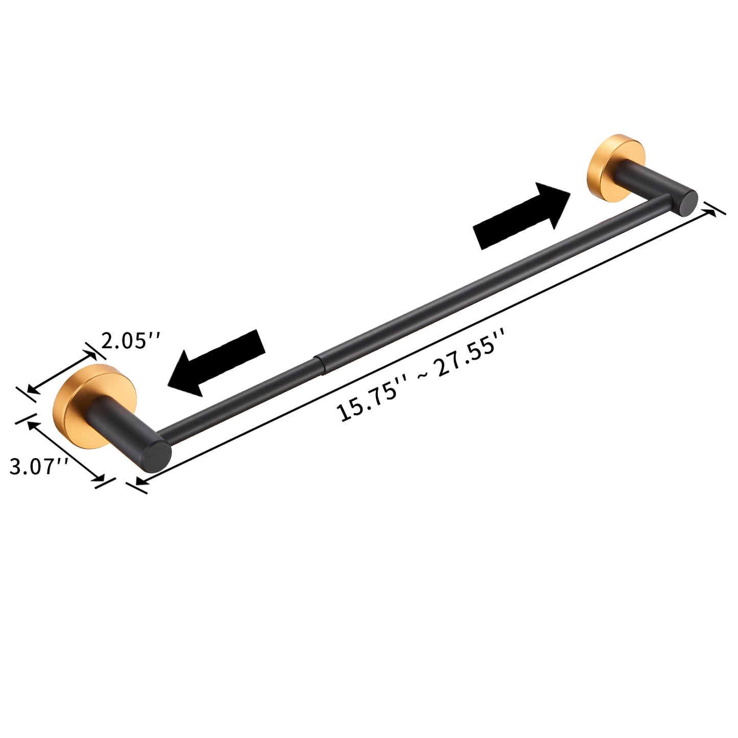 Gluon 3-Piece Bath Hardware Set with Adjustable Hand Towel Bar, Toilet Paper Holder and Towel Ring
