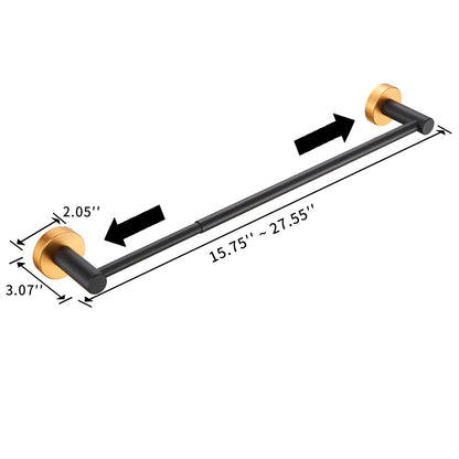 Gluon 3-Piece Bath Hardware Set with Adjustable Hand Towel Bar, Toilet Paper Holder and Towel Ring