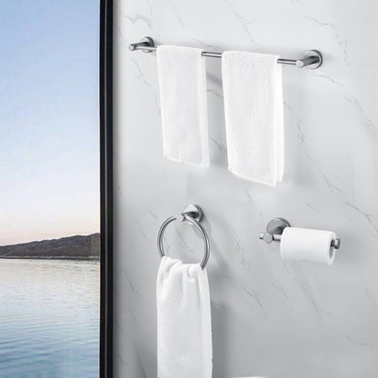 NestPro 3 -Piece Bath Hardware Set with Adjustable Towel Bar/Rack, Toilet Paper Holder, Towel Ring XYBH03-GY01