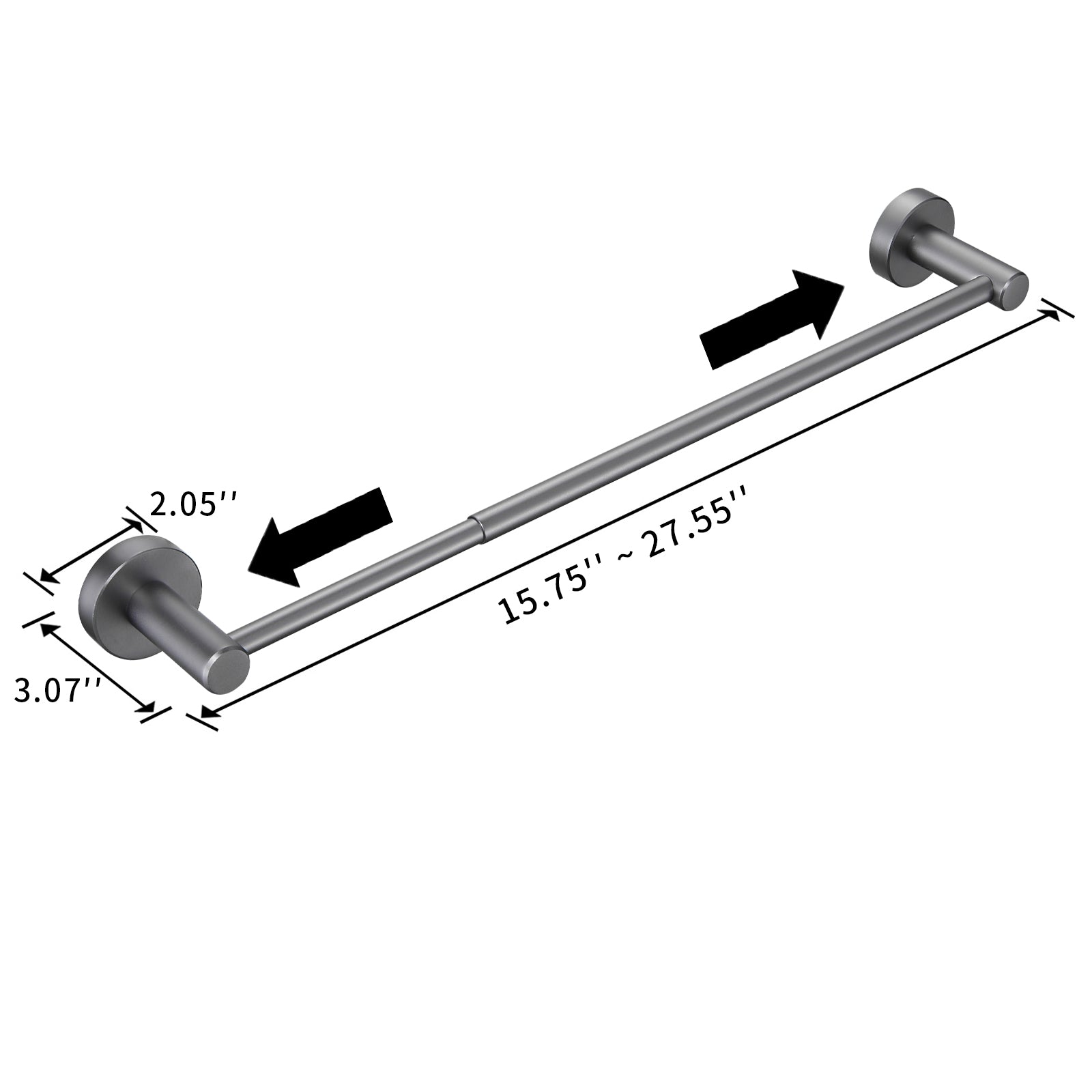 NestPro 3 -Piece Bath Hardware Set with Adjustable Towel Bar/Rack, Toilet Paper Holder, Towel Ring XYBH03-GY02