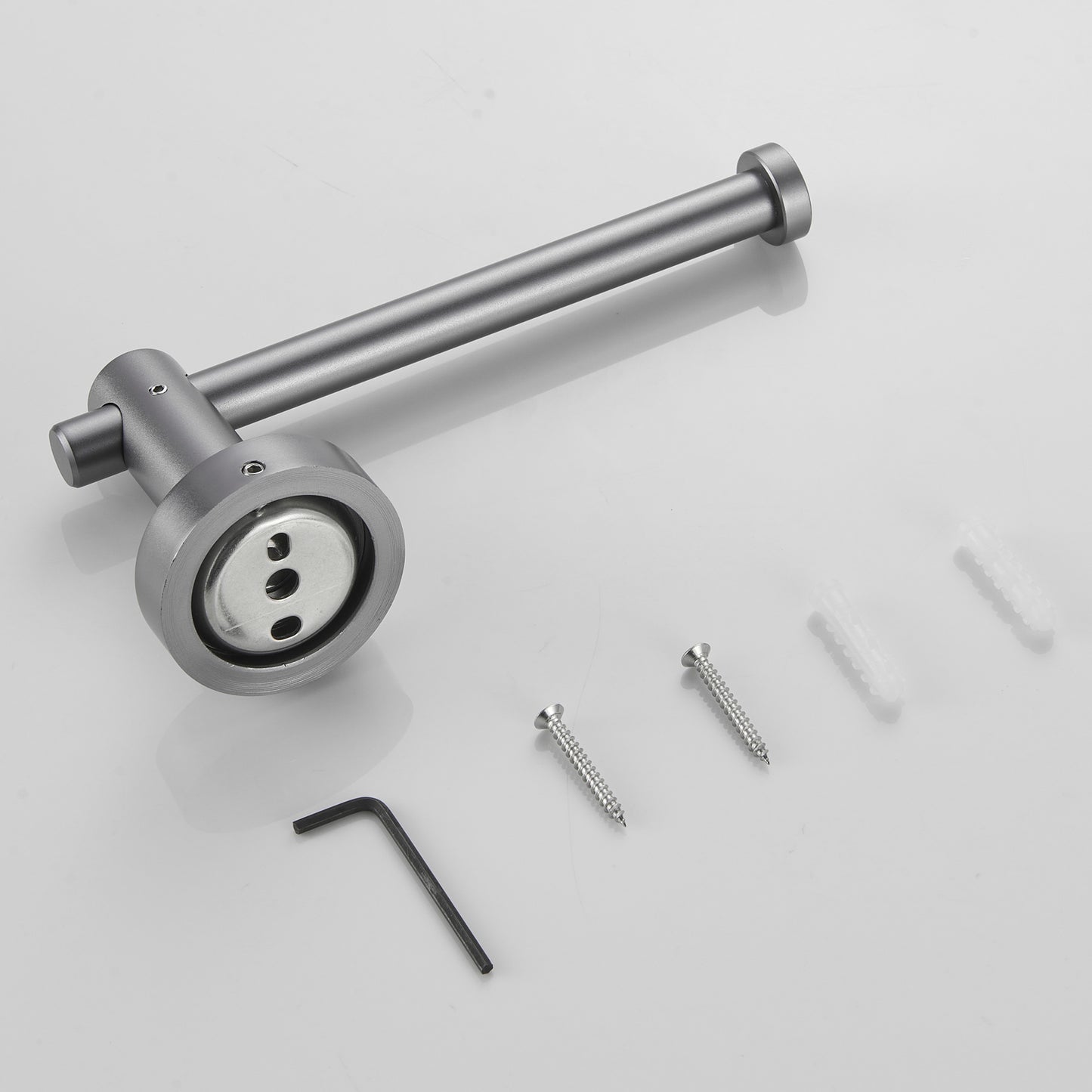 NestPro 3 -Piece Bath Hardware Set with Adjustable Towel Bar/Rack, Toilet Paper Holder, Towel Ring XYBH03-GY09