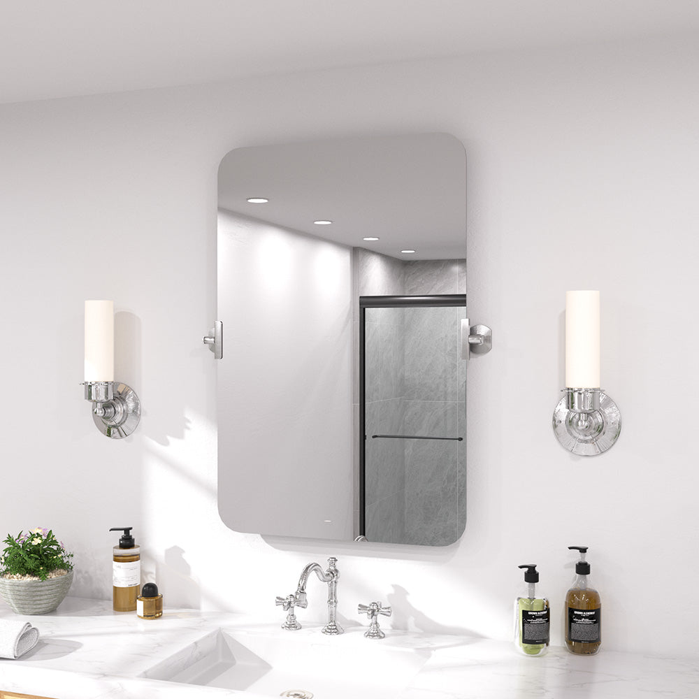 Twirl 20 in. W x 30 in. H Rectangular Frameless Tilt Wall Bathroom Vanity Mirror XYK-2030CR2
