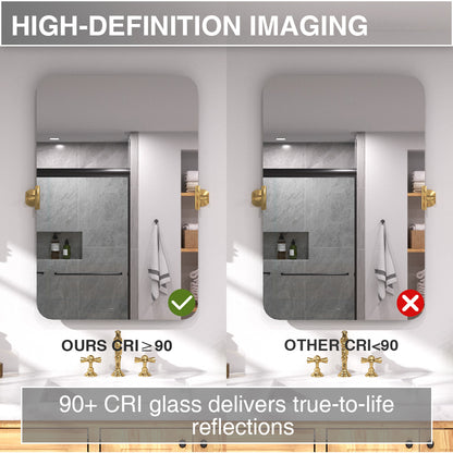 Twirl 20 in. W x 30 in. H Rectangular Frameless Tilt Wall Bathroom Vanity Mirror XYK-2030GD6
