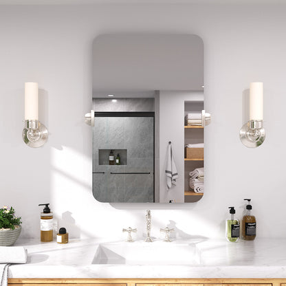 Twirl 20 in. W x 30 in. H Rectangular Frameless Tilt Wall Bathroom Vanity Mirror Brushed Nickel XYK-2030NK1_4202a7fe-fe8f-4a29-852d-fad3499fc749