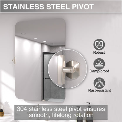 Twirl 20 in. W x 30 in. H Rectangular Frameless Tilt Wall Bathroom Vanity Mirror XYK-2030NK9