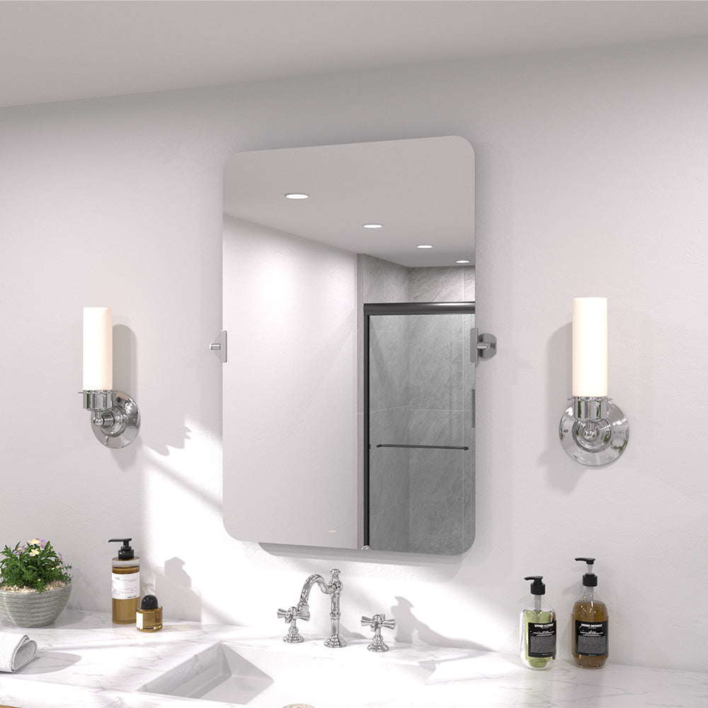 Twirl 24 in. W x 36 in. H Rectangular Frameless Tilt Wall Bathroom Vanity Mirror XYK-2436CR2