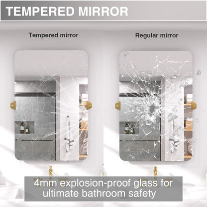 Twirl 24 in. W x 36 in. H Rectangular Frameless Tilt Wall Bathroom Vanity Mirror XYK-2436GD10