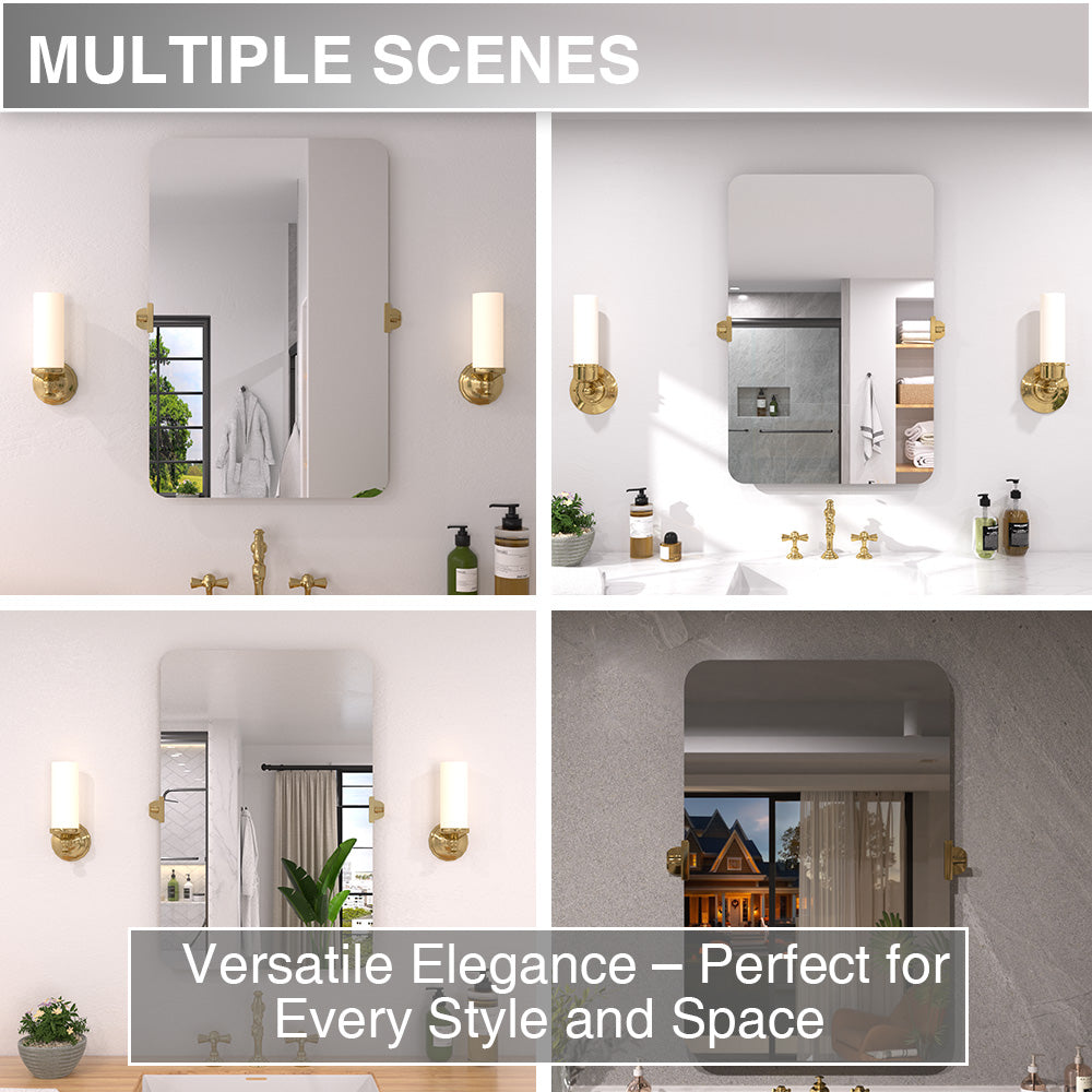 Twirl 24 in. W x 36 in. H Rectangular Frameless Tilt Wall Bathroom Vanity Mirror XYK-2436GD11