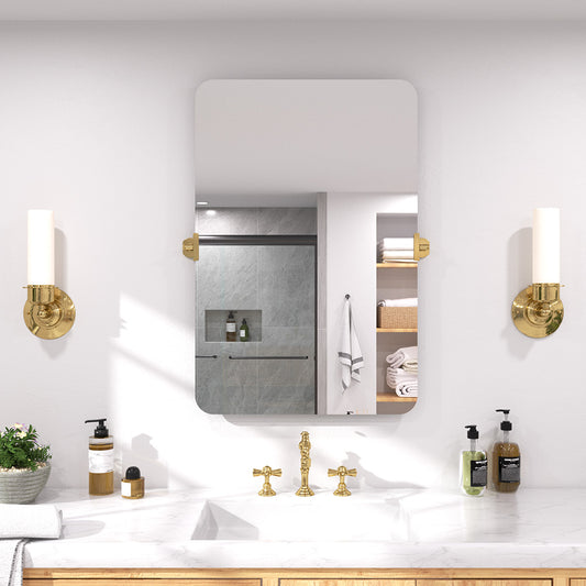 Twirl 24 in. W x 36 in. H  Rectangular Frameless Tilt Wall Bathroom Vanity Mirror
