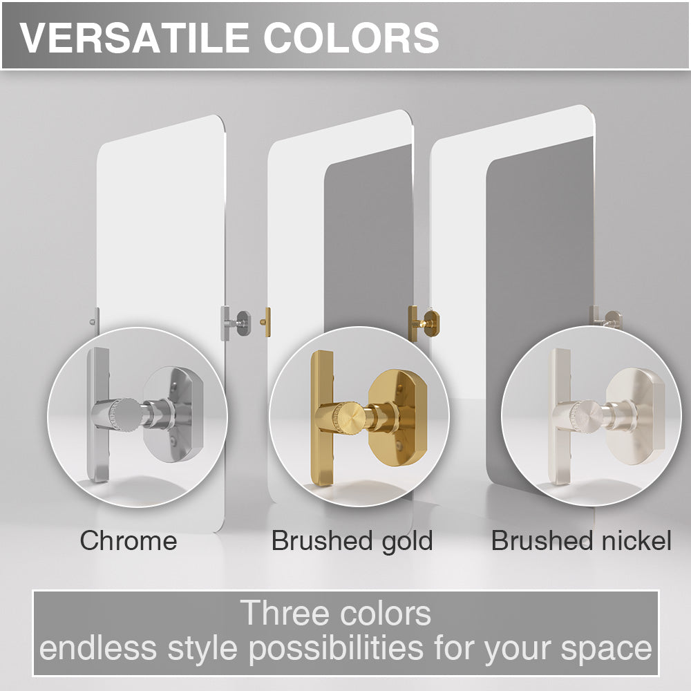 Twirl 24 in. W x 36 in. H Rectangular Frameless Tilt Wall Bathroom Vanity Mirror XYK-2436GD5