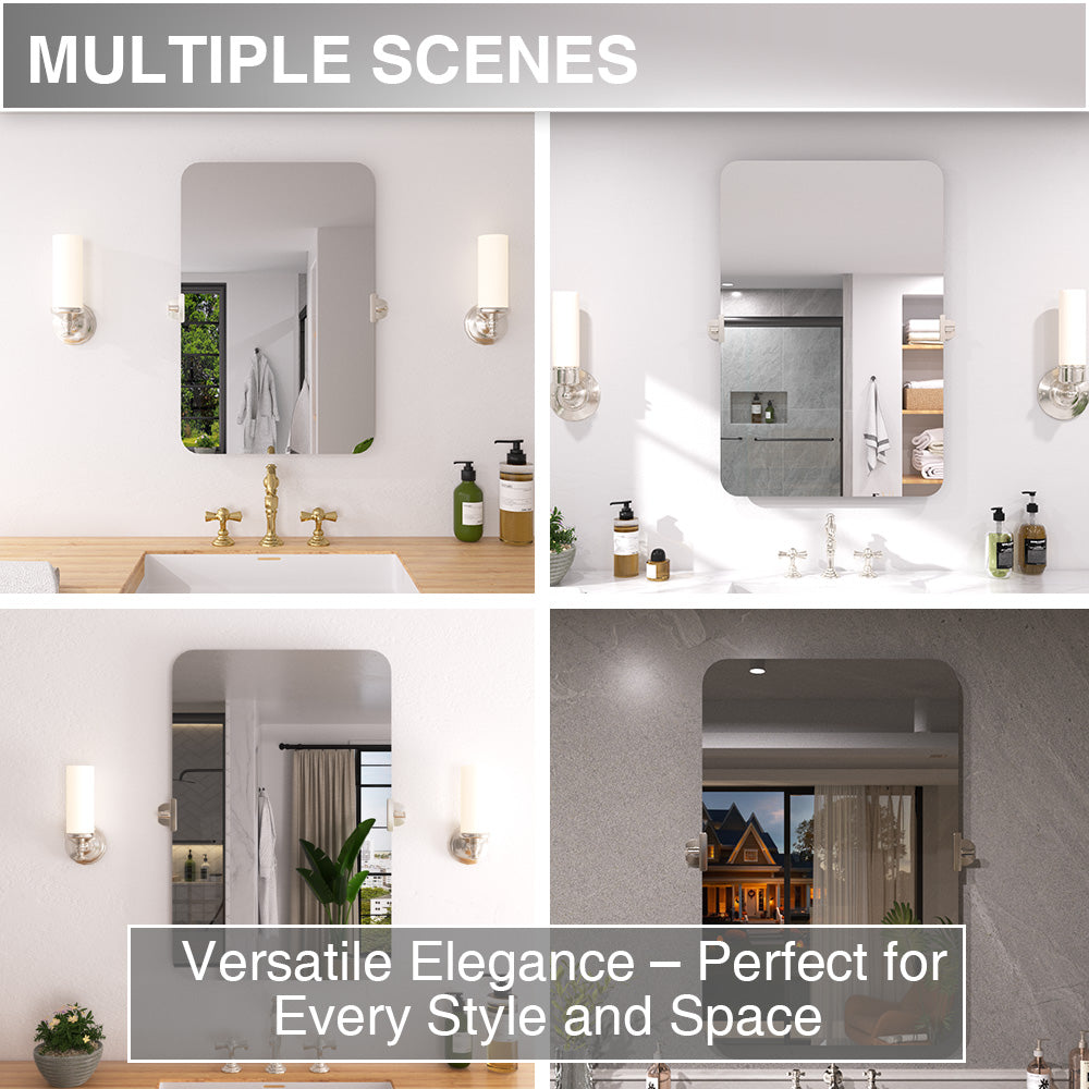 Twirl 24 in. W x 36 in. H Rectangular Frameless Tilt Wall Bathroom Vanity Mirror XYK-2436NK11
