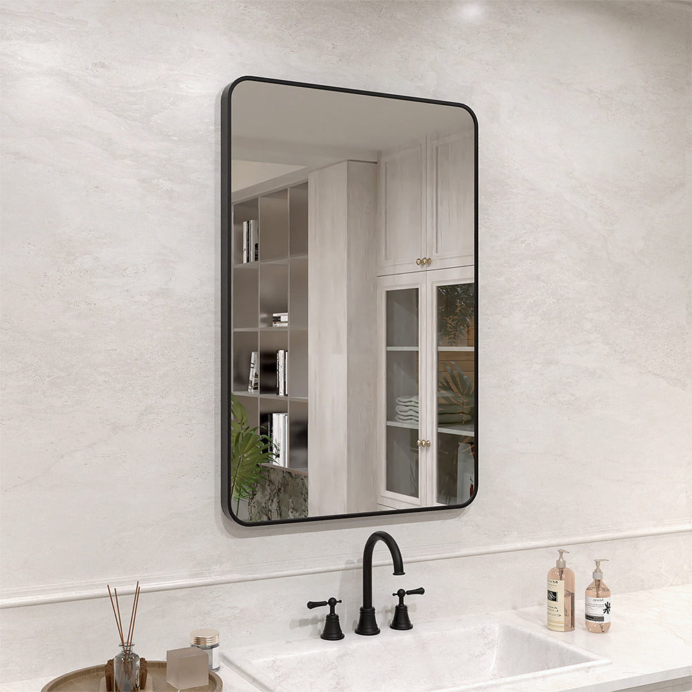 Vista 24 in. W x 36 in. H Rectangular Framed Wall Bathroom Vanity Mirror XYS-2436BL1_4539cada-bb1b-4771-bda8-4ce9ebd1465c