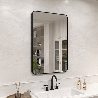 Vista 24 in. W x 36 in. H Rectangular Framed Wall Bathroom Vanity Mirror XYS-2436BL1_4539cada-bb1b-4771-bda8-4ce9ebd1465c