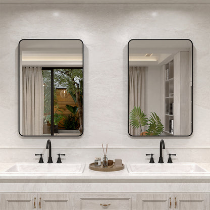 Vista 24 in. W x 36 in. H Rectangular Framed Wall Bathroom Vanity Mirror Matte Black XYS-2436BL2_0ba06e82-f193-4cab-9826-28c4726f9a92