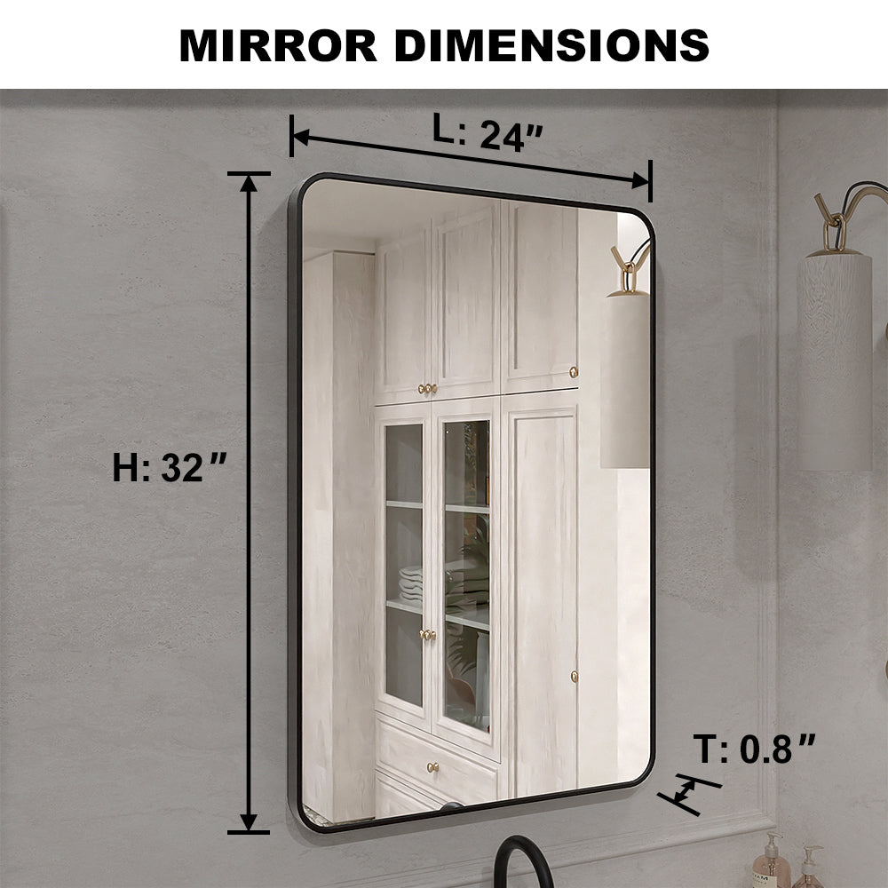 Vista 32 in. W x 24 in. H Rectangular Framed Wall Bathroom Vanity Mirror XYS-2436BL4