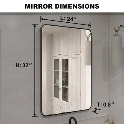 Vista 32 in. W x 24 in. H Rectangular Framed Wall Bathroom Vanity Mirror XYS-2436BL4