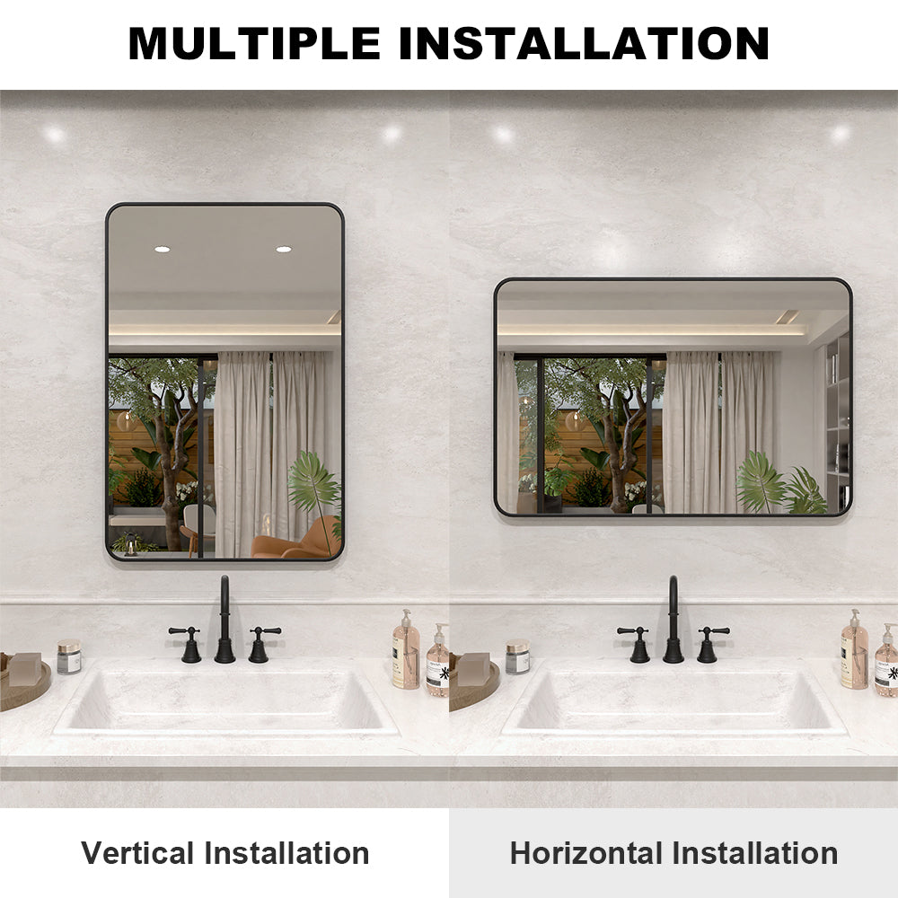 Vista 32 in. W x 24 in. H Rectangular Framed Wall Bathroom Vanity Mirror XYS-2436BL7
