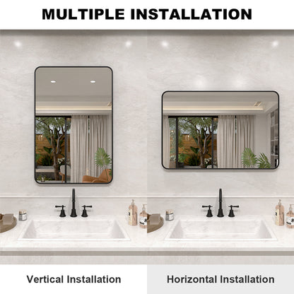 Vista 24 in. W x 36 in. H Rectangular Framed Wall Bathroom Vanity Mirror XYS-2436BL7_b0ae8119-ae02-45be-abb1-2ff7738c352a