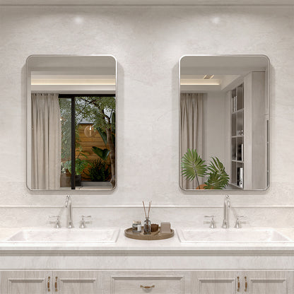 Vista 24 in. W x 36 in. H Rectangular Framed Wall Bathroom Vanity Mirror Brushed Nickel XYS-2436BN2_aa5aede6-7aca-4d62-9876-82b1fe5f134e