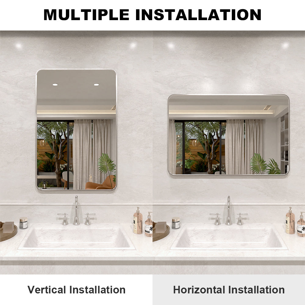 Vista 24 in. W x 36 in. H Rectangular Framed Wall Bathroom Vanity Mirror XYS-2436BN7_82c91672-dd50-4285-b445-4ee9f73adf5f