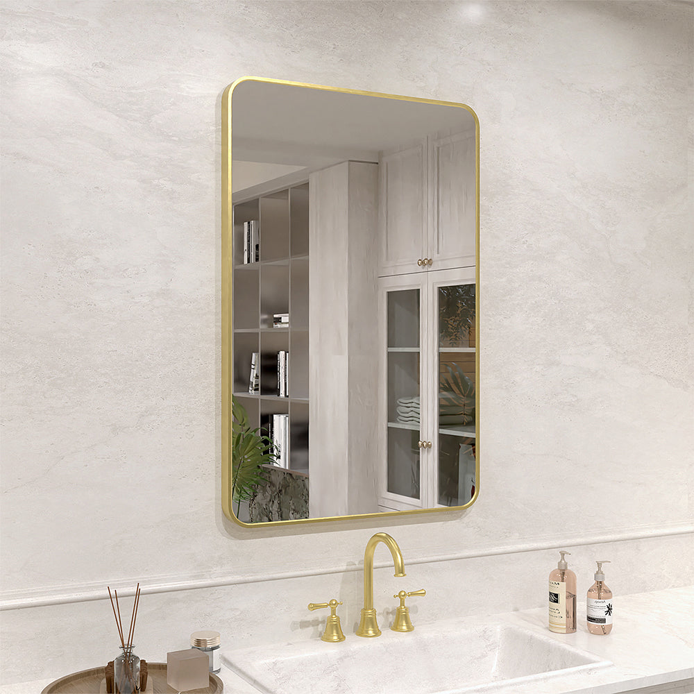 Vista 32 in. W x 24 in. H Rectangular Framed Wall Bathroom Vanity Mirror XYS-2436GD1