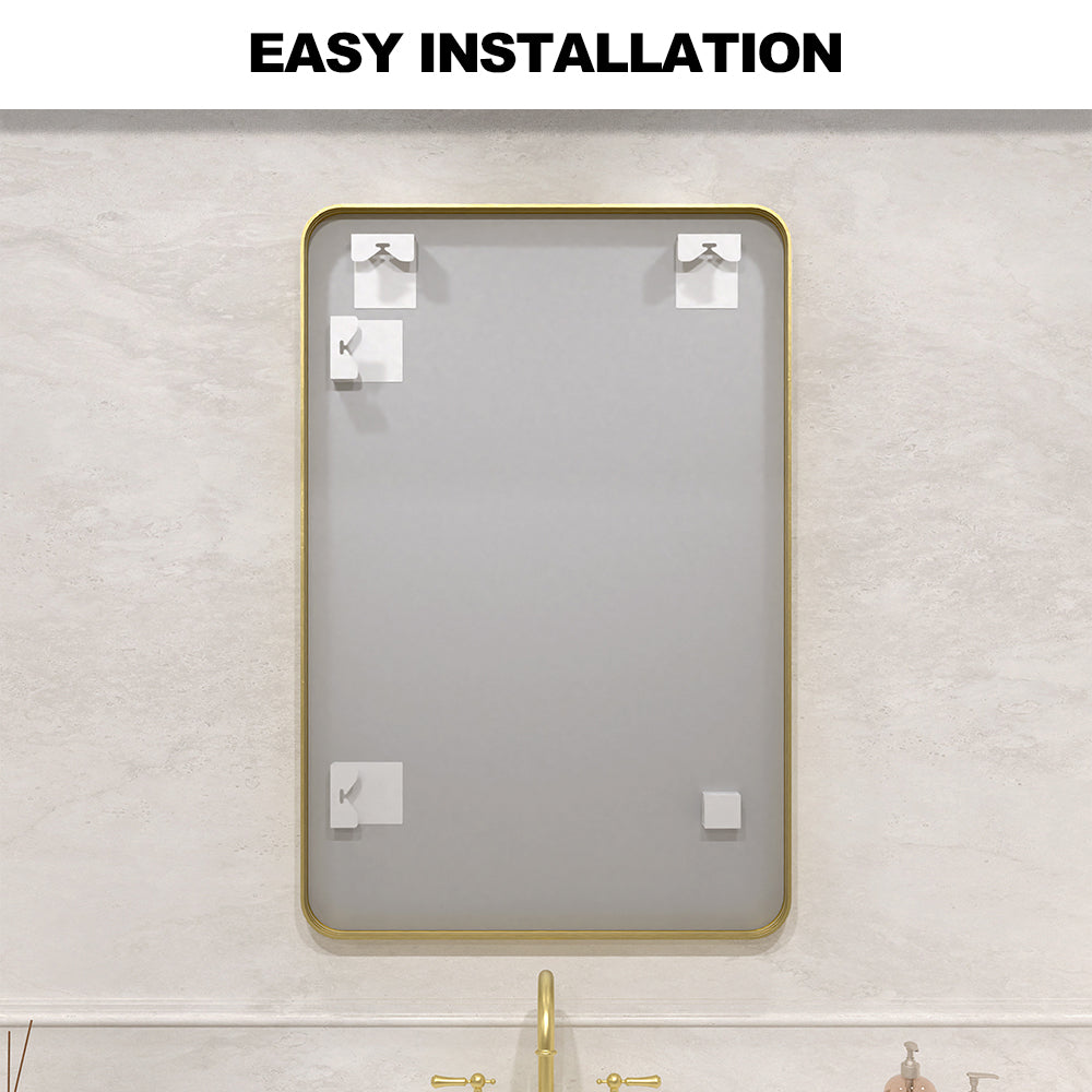 Vista 24 in. W x 36 in. H Rectangular Framed Wall Bathroom Vanity Mirror XYS-2436GD12_3367ed57-1326-457c-80f8-86c939bc82c9