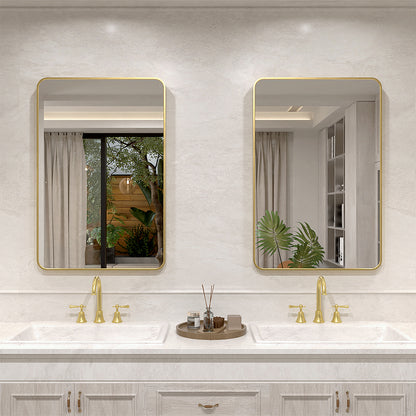 Vista 24 in. W x 36 in. H Rectangular Framed Wall Bathroom Vanity Mirror Gold XYS-2436GD2_5884c49c-aaff-49e9-95b0-c91ef6818405