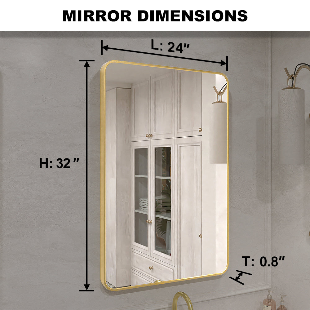 Vista 32 in. W x 24 in. H Rectangular Framed Wall Bathroom Vanity Mirror XYS-2436GD4