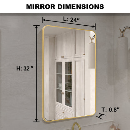 Vista 32 in. W x 24 in. H Rectangular Framed Wall Bathroom Vanity Mirror XYS-2436GD4