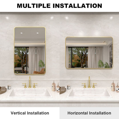Vista 32 in. W x 24 in. H Rectangular Framed Wall Bathroom Vanity Mirror XYS-2436GD7