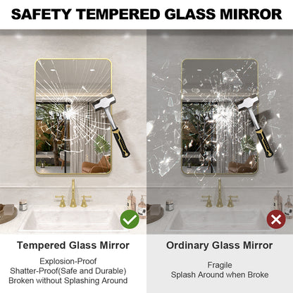 Vista 32 in. W x 24 in. H Rectangular Framed Wall Bathroom Vanity Mirror XYS-2436GD8
