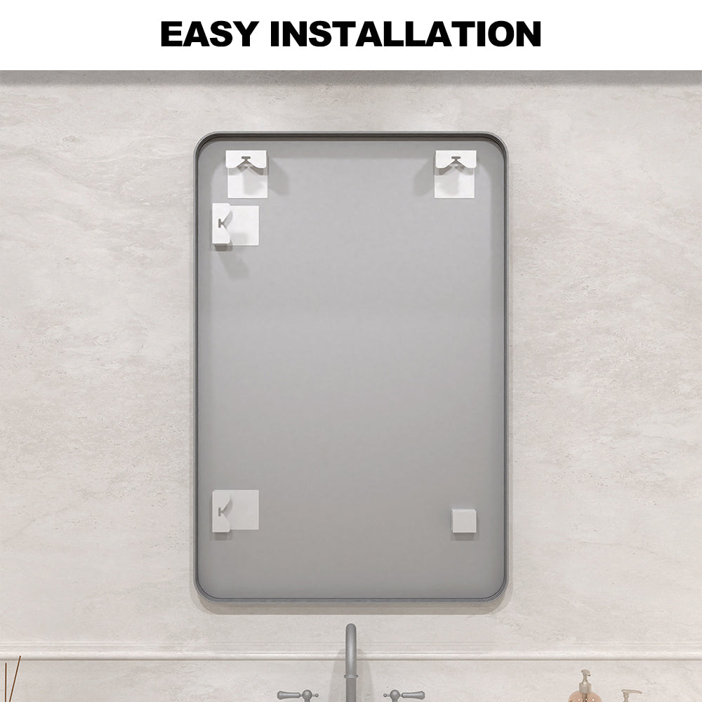 Vista 24 in. W x 36 in. H Rectangular Framed Wall Bathroom Vanity Mirror XYS-2436GY12_2fa35c05-72a1-4e14-ae13-407da8fdc581