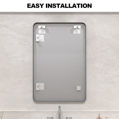 Vista 24 in. W x 36 in. H Rectangular Framed Wall Bathroom Vanity Mirror XYS-2436GY12_2fa35c05-72a1-4e14-ae13-407da8fdc581