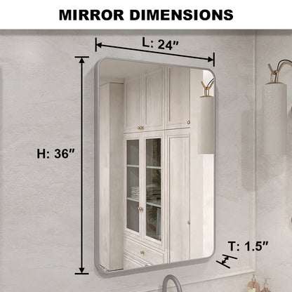 Vista 24 in. W x 36 in. H Rectangular Framed Wall Bathroom Vanity Mirror XYS-2436GY4_e33186be-3ad8-4a92-84e4-f3fb7d94855b