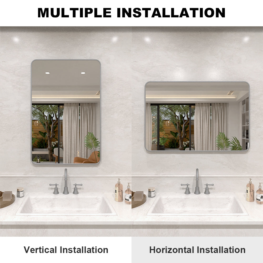 Vista 24 in. W x 36 in. H Rectangular Framed Wall Bathroom Vanity Mirror XYS-2436GY7_34214eac-858e-4c03-b5da-30325c6ae229