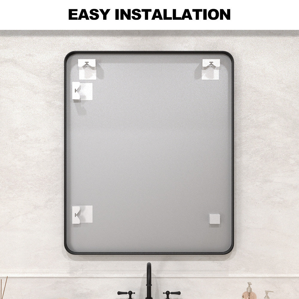 Vista 30 in. W x 36 in. H Rectangular Framed Wall Bathroom Vanity Mirror XYS-3036BL12