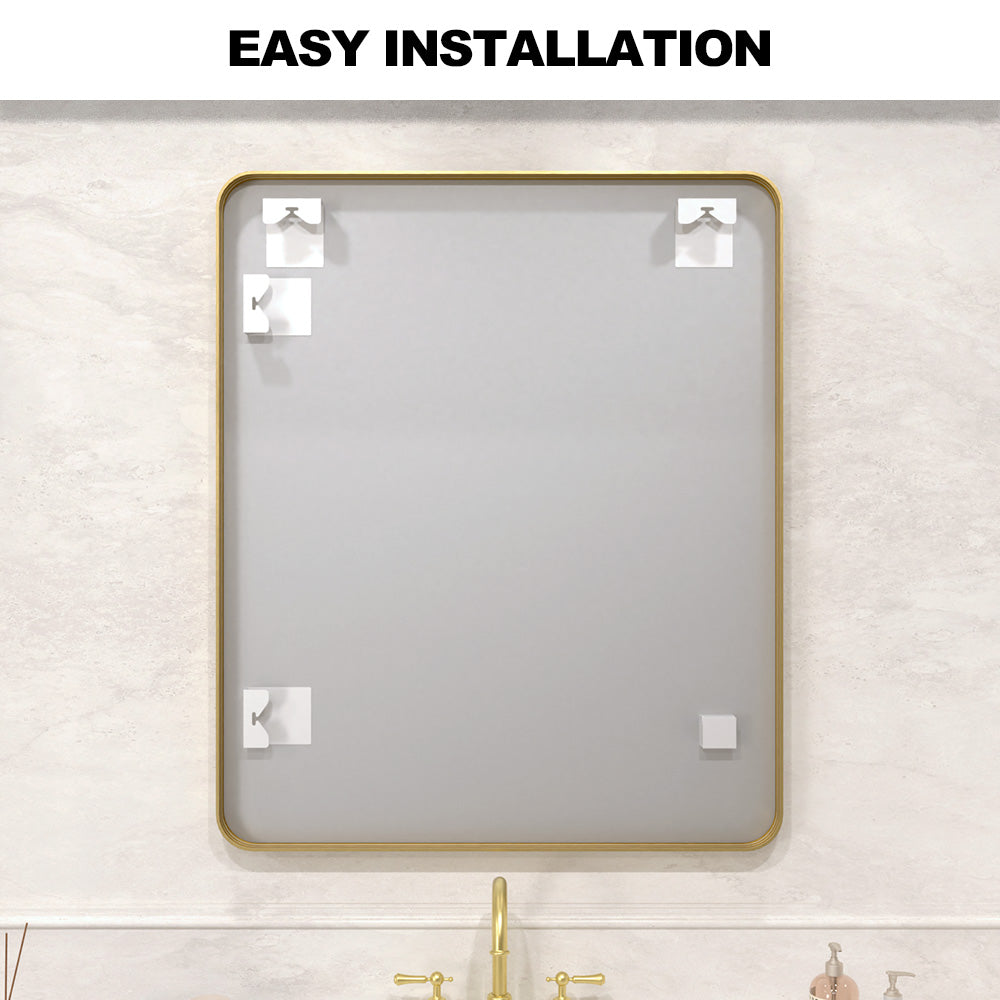 Vista 30 in. W x 36 in. H Rectangular Framed Wall Bathroom Vanity Mirror XYS-3036GD13