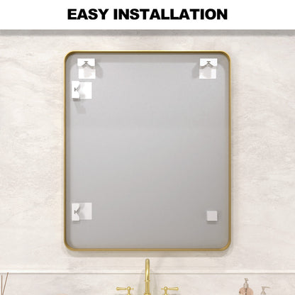 Vista 30 in. W x 36 in. H Rectangular Framed Wall Bathroom Vanity Mirror XYS-3036GD13