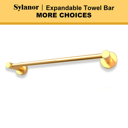 NestPro 16-27 In. Adjustable Expandable Wall Mounted Towel Bar for Bathroom Kitchen Brushed Gold XYTB-1627GD1