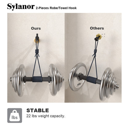 NestPro 2-Pieces Wall Mounted J-Hook Round Bathroom Robe/Towel Hook XYTH-02BG6